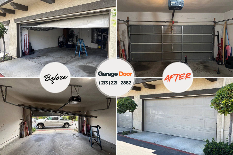 Before and after: garage door repair Centreville, VA